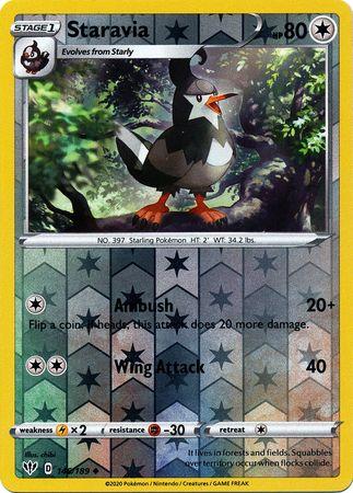 (146/189) Staravia Uncommon Reverse Holo - Darkness Ablaze - Card Croc