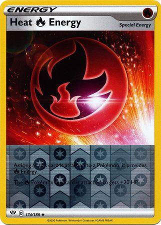 (174/189) Heat Fire Energy Trainer Uncommon Reverse Holo - Darkness Ablaze - Card Croc