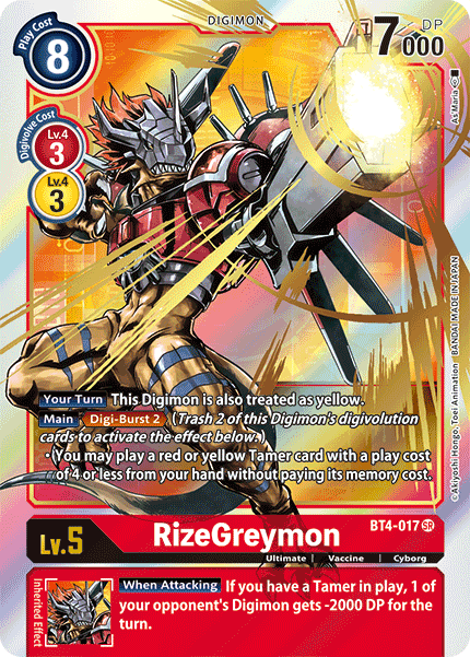 (BT04-017) - RizeGreymon (Alt Art)