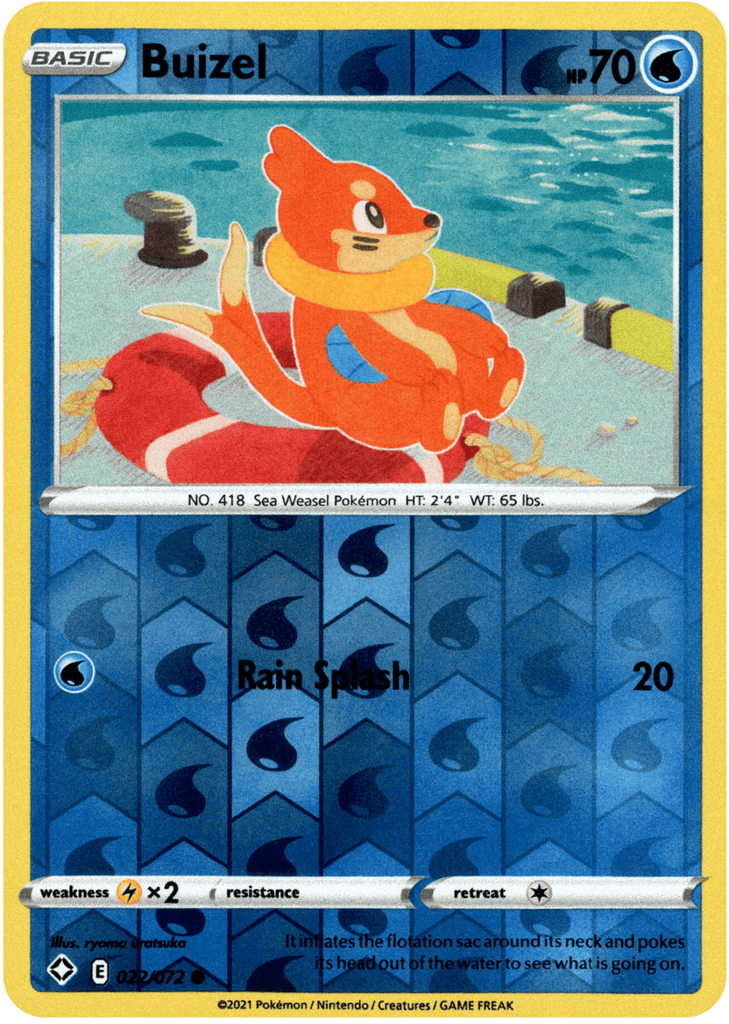 (022/072) Buizel - Shining Fates Reverse Holo - Card Croc