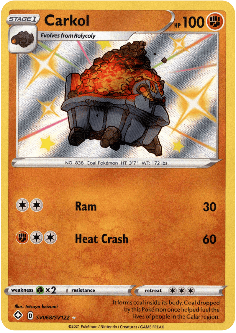 (068/122) Carkol - Shining Fates Holo - Card Croc