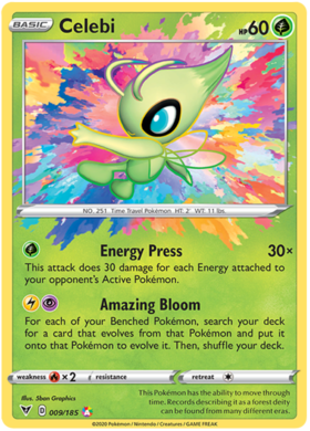 (009/185) Celebi Amazing Holo Rare - Vivid Voltage - Card Croc