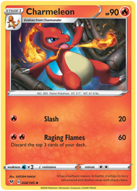 (024/185) Charmeleon Uncommon - Vivid Voltage - Card Croc