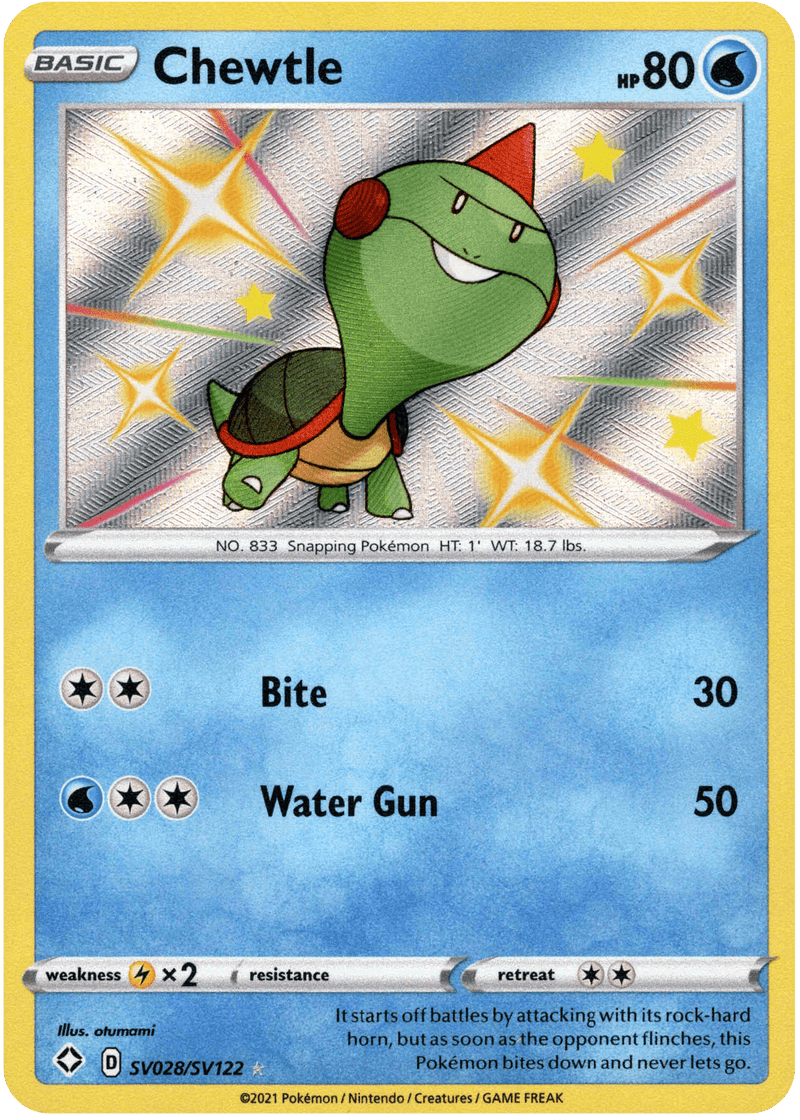 (028/122) Chewtle - Shining Fates Holo - Card Croc