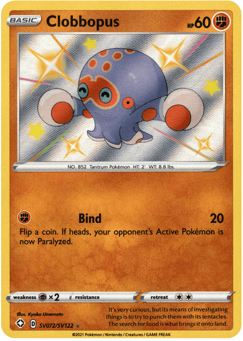 (072/122) Clobbopus - Shining Fates Holo - Card Croc