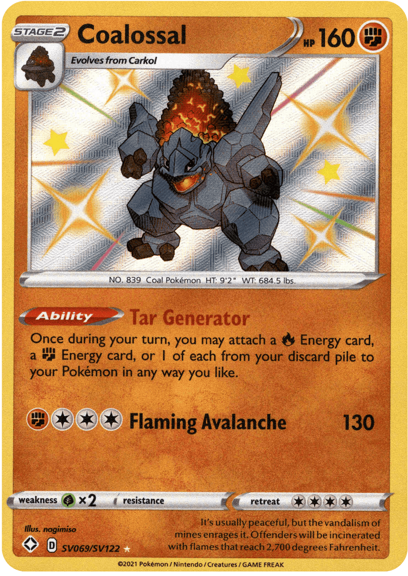 (069/122) Coalossal - Shining Fates Holo - Card Croc