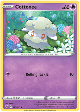 (075/185) Cottonee Common - Vivid Voltage - Card Croc