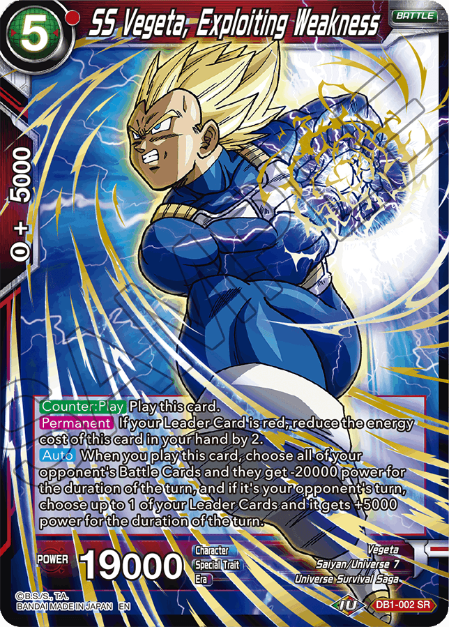 DB1-002 - SS Vegeta, Exploiting Weakness (Reprint)