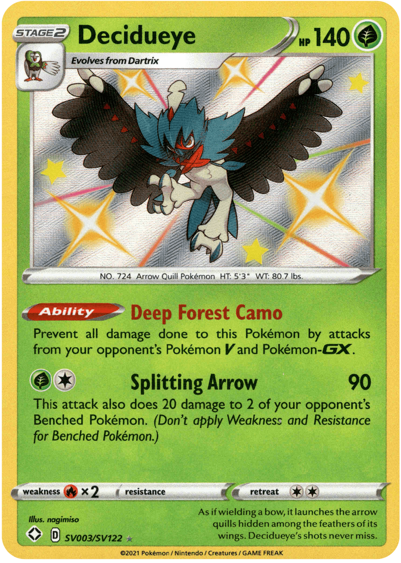 (003/122) Decidueye - Shining Fates Holo - Card Croc