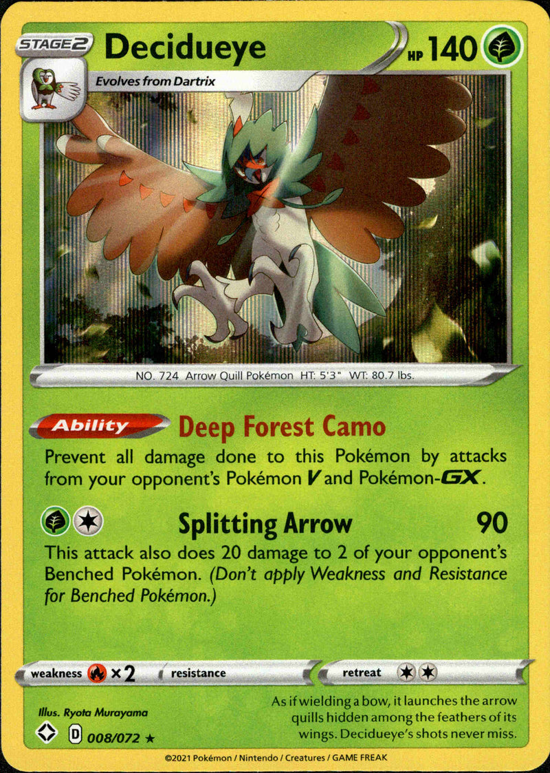 (008/072) Decidueye - Shining Fates Holo - Card Croc