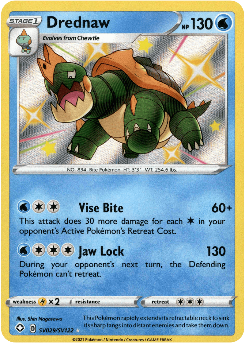 (029/122) Drednaw - Shining Fates Holo - Card Croc