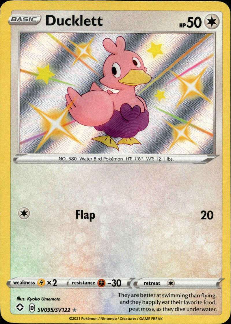 (095/122) Ducklett - Shining Fates Holo - Card Croc