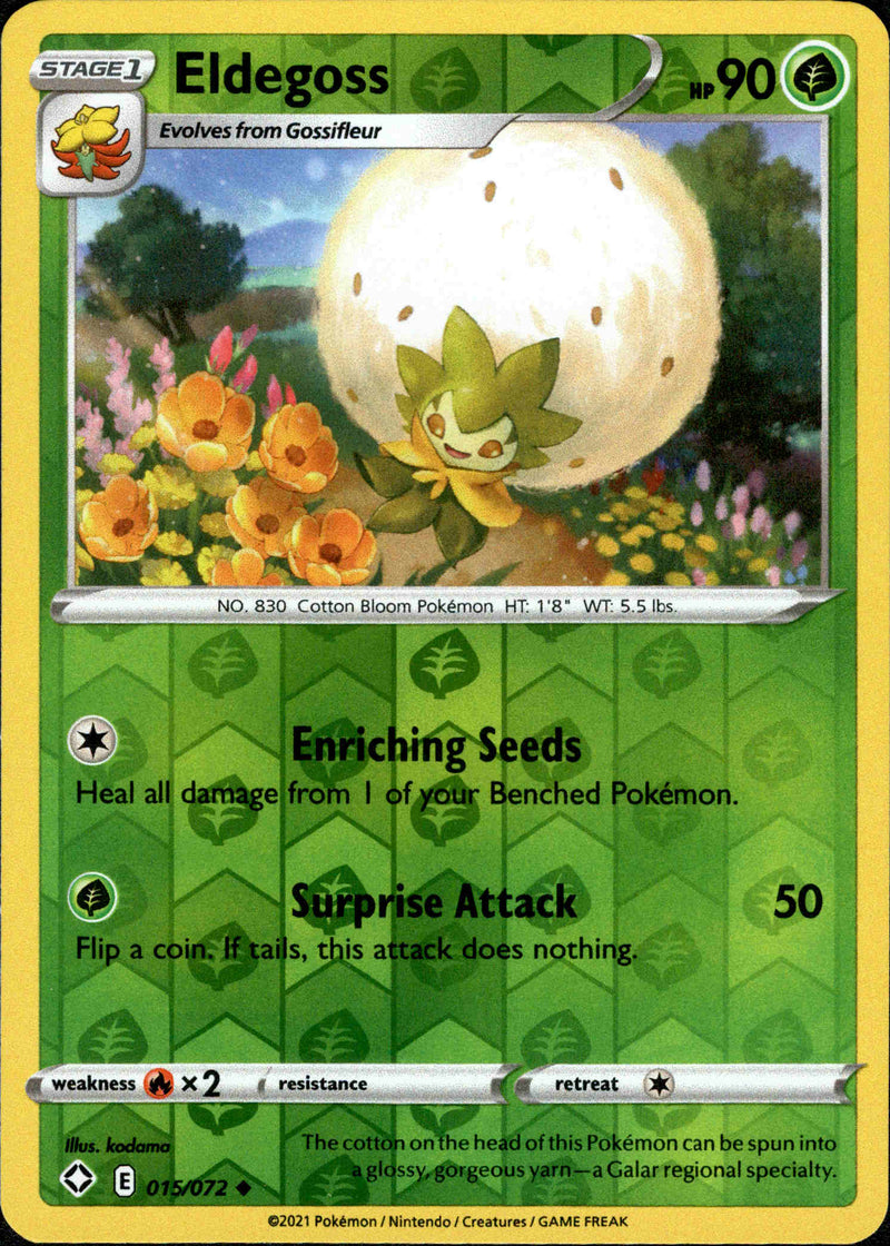 (015/072) Eldegoss - Shining Fates Reverse Holo - Card Croc