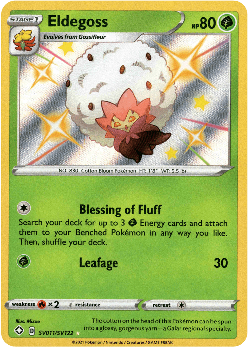 (011/122) Eldegoss - Shining Fates Holo - Card Croc