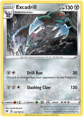 (122/185) Excadrill Uncommon - Vivid Voltage - Card Croc