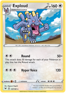 (137/185) Exploud Rare - Vivid Voltage - Card Croc