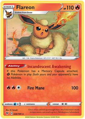 (026/185) Flareon Rare - Vivid Voltage - Card Croc