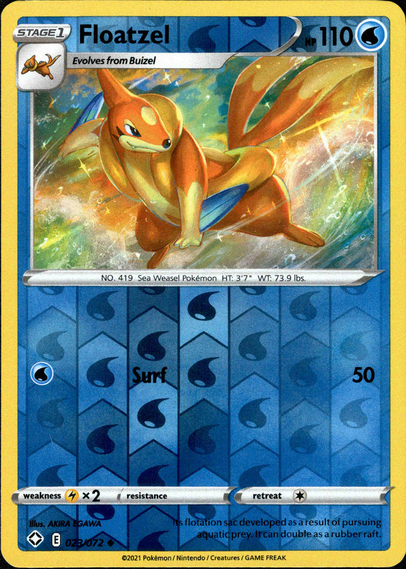 (023/072) Floatzel - Shining Fates Reverse Holo - Card Croc