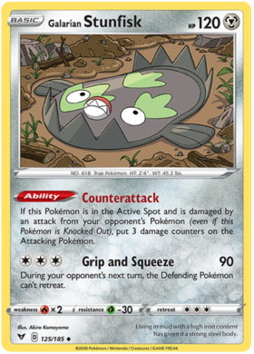 (125/185) Galarian Stunfisk Uncommon - Vivid Voltage - Card Croc