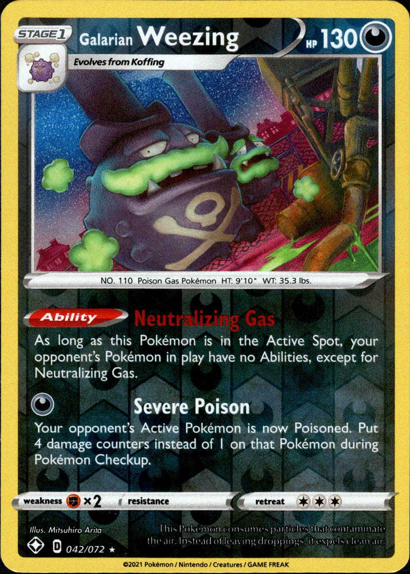 (042/072) Galarian Weezing - Shining Fates Reverse Holo - Card Croc