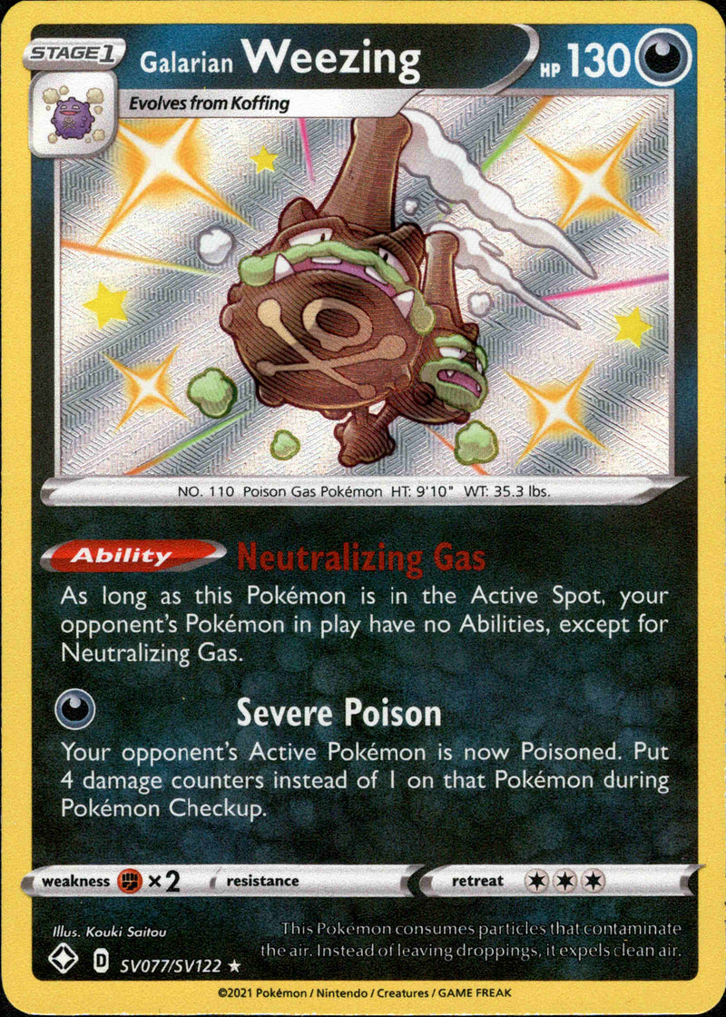 (077/122) Galarian Weezing - Shining Fates Holo - Card Croc