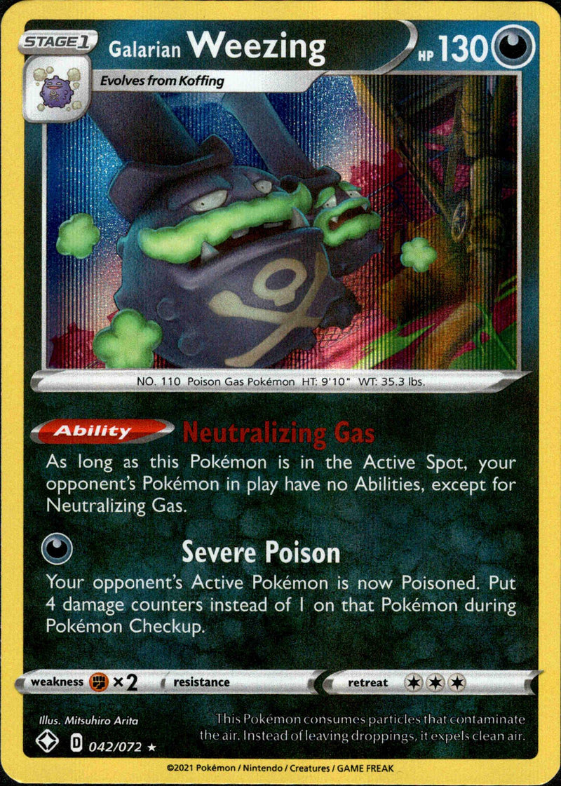 (042/072) Galarian Weezing - Shining Fates Holo - Card Croc