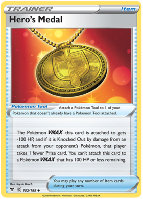 (152/185) Hero's Medal Trainer Uncommon - Vivid Voltage - Card Croc