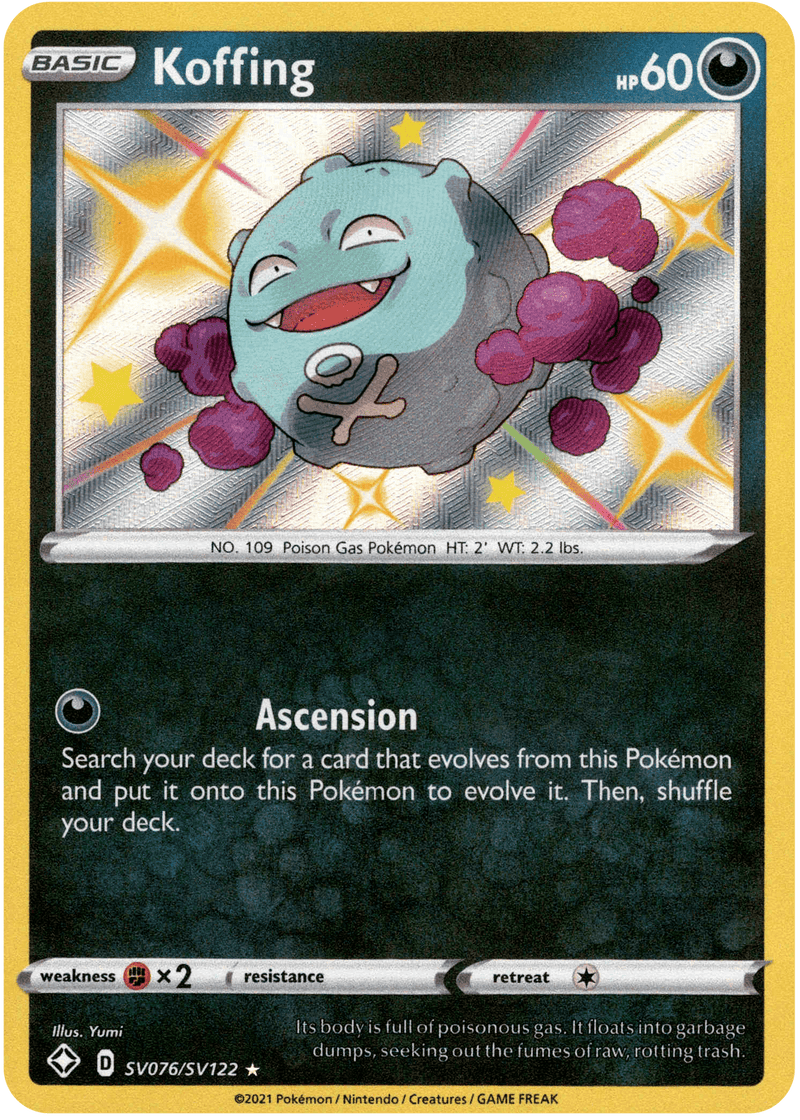 (076/122) Koffing - Shining Fates Holo - Card Croc