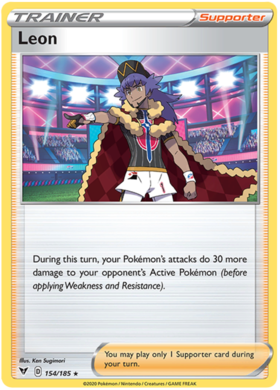 (154/185) Leon Holo Rare Trainer - Vivid Voltage - Card Croc