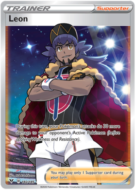 (182/185) Leon Full Art Trainer Ultra Rare - Vivid Voltage - Card Croc