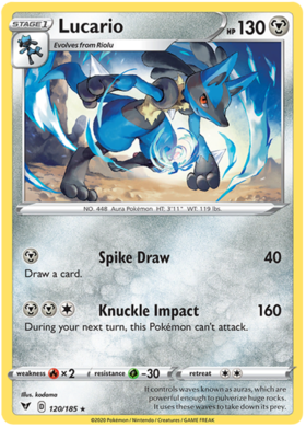 (120/185) Lucario Rare - Vivid Voltage - Card Croc