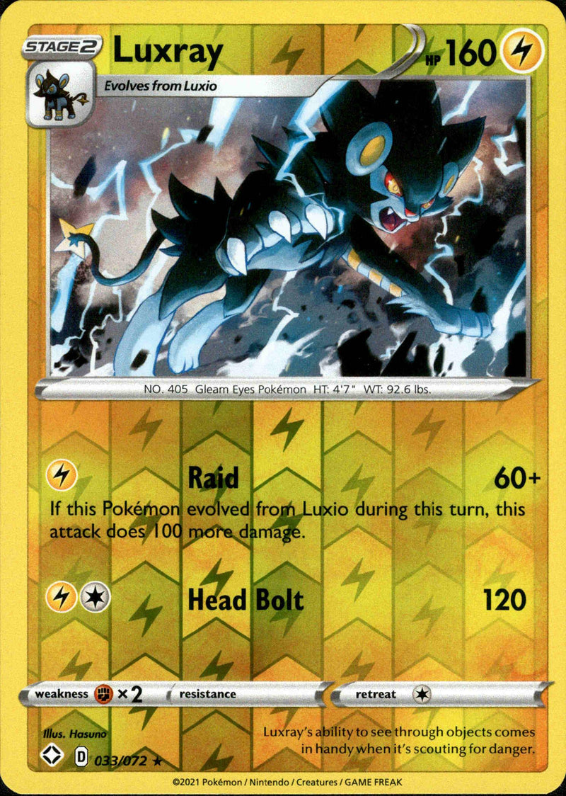 (033/072) Luxray - Shining Fates Reverse Holo - Card Croc