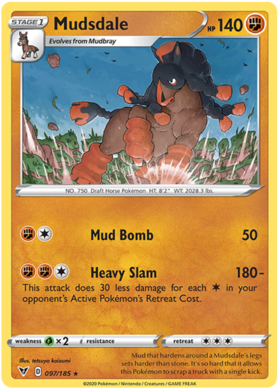 (097/185) Mudsdale Rare - Vivid Voltage - Card Croc