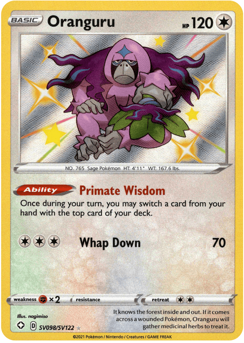 (098/122) Oranguru - Shining Fates Holo - Card Croc