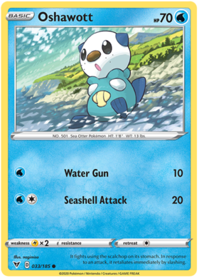 (033/185) Oshawott Common - Vivid Voltage - Card Croc