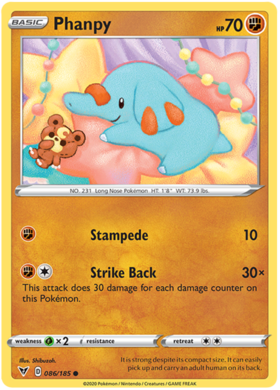 (086/185) Phanpy Common - Vivid Voltage - Card Croc