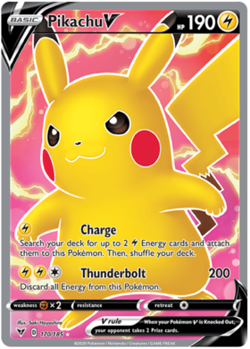 (170/185) Pikachu V Full Art Ultra Rare - Vivid Voltage - Card Croc