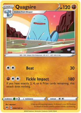 (084/185) Quagsire Rare - Vivid Voltage - Card Croc