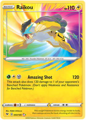 (050/185) Raikou Amazing Holo Rare - Vivid Voltage - Card Croc