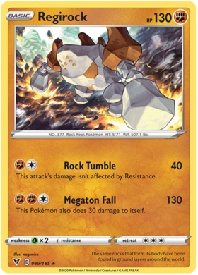 (089/185) Regirock Holo Rare - Vivid Voltage - Card Croc