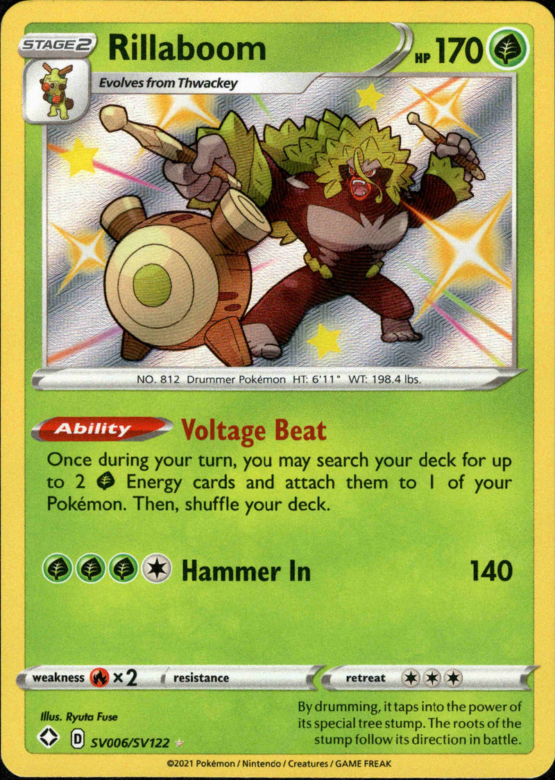 (006/122) Rillaboom - Shining Fates Holo - Card Croc