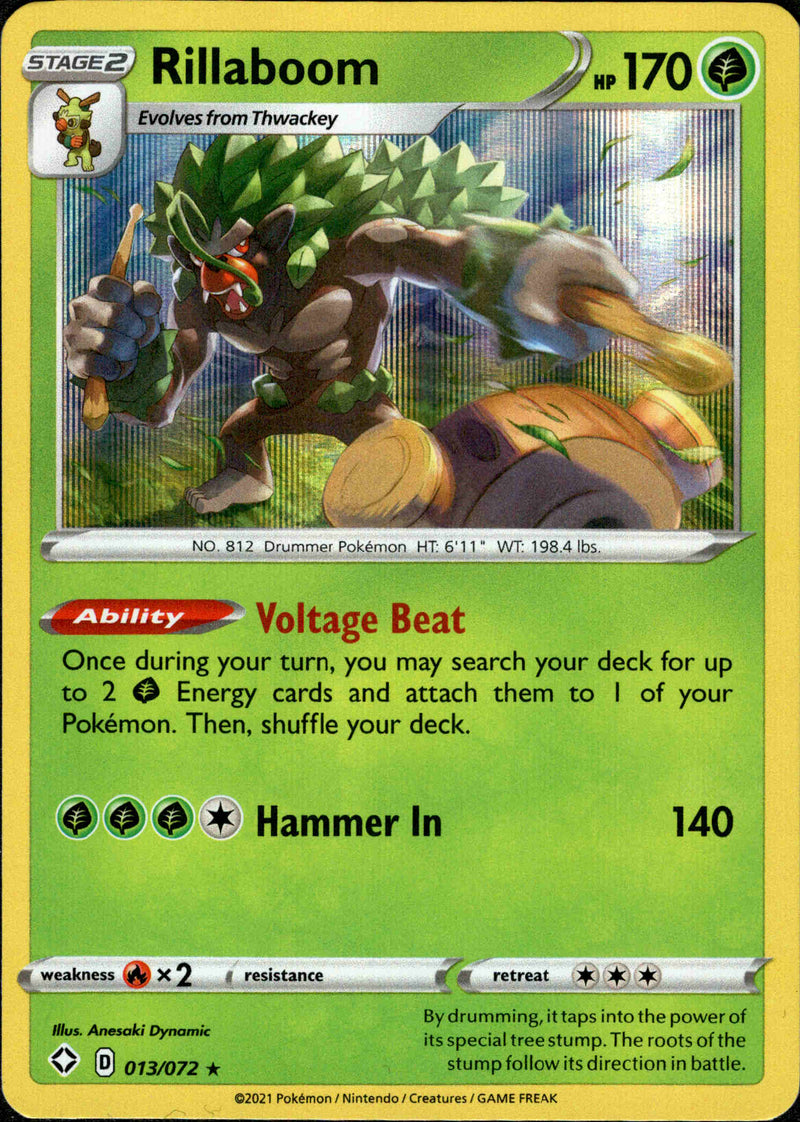 (013/072) Rillaboom - Shining Fates Holo - Card Croc