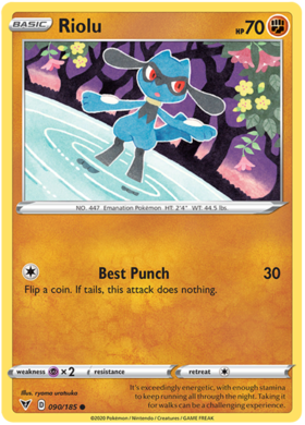 (090/185) Riolu Common - Vivid Voltage - Card Croc