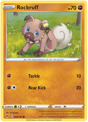 (094/185) Rockruff Common - Vivid Voltage - Card Croc