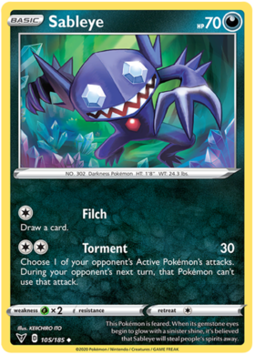 (105/185) Sableye Uncommon - Vivid Voltage - Card Croc