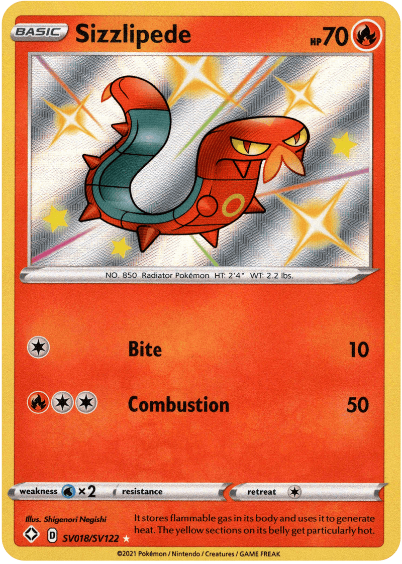 (018/122) Sizzlipede - Shining Fates Holo - Card Croc