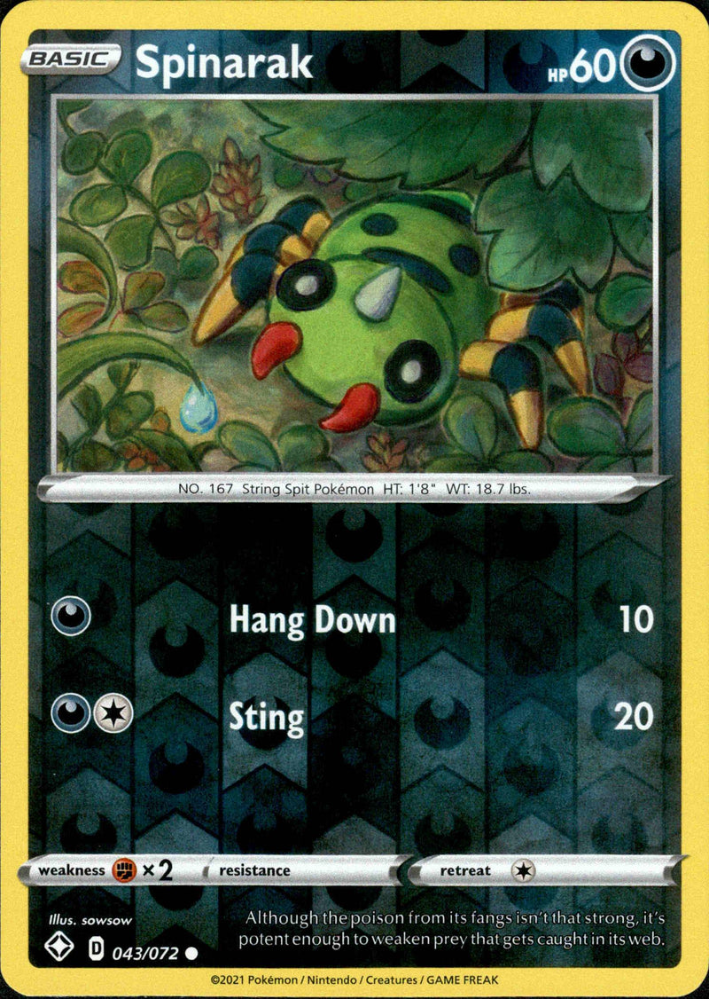 (043/072) Spinarak - Shining Fates Reverse Holo - Card Croc