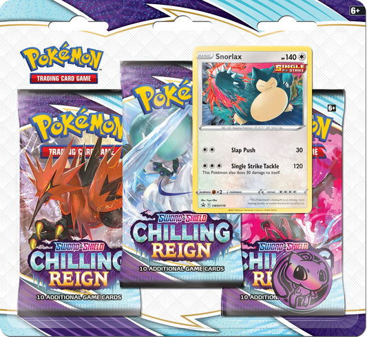 Pokemon TCG Chilling Reign Three Booster Pack Blister - Card Croc