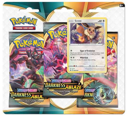 Pokemon TCG Sword & Shield Darkness Ablaze Three Booster Blister - Card Croc