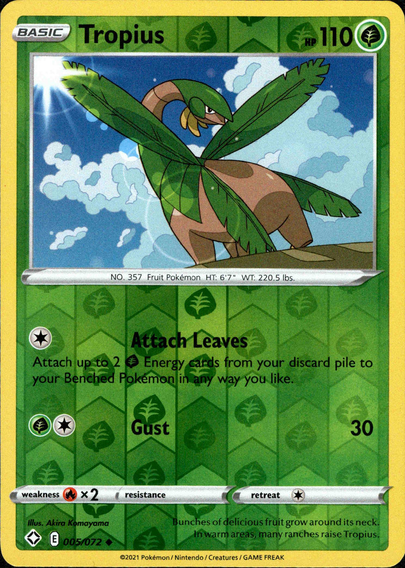 (005/072) Tropius - Shining Fates Reverse Holo - Card Croc